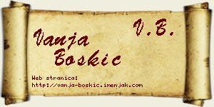 Vanja Boškić vizit kartica
